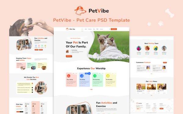 Pet Care PSD Template